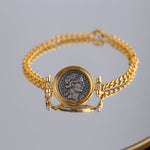 Simple Retro Lucky Goddess Silver Coin Bracelet - floysun