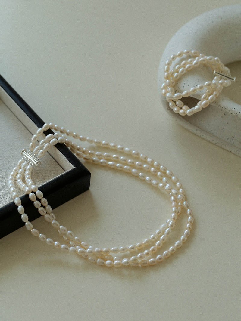 Simple Three-Layer Freshwater Pearl Bracelet - floysun