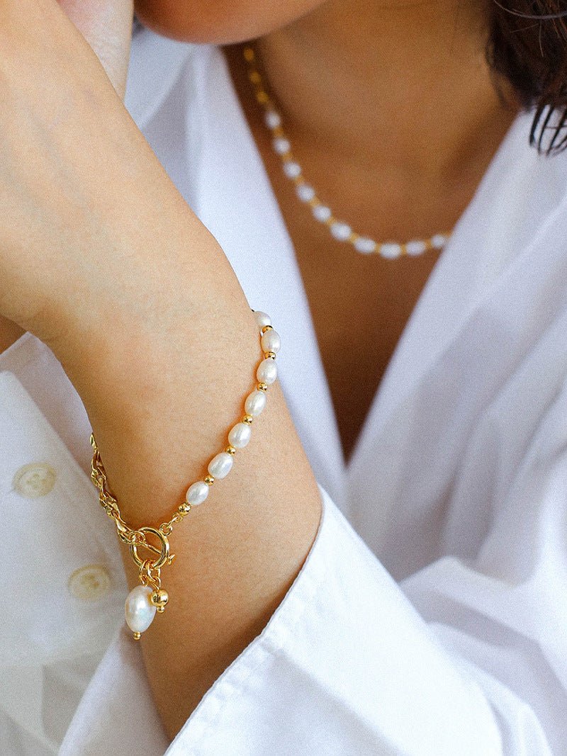 Spliced Chain Pearl Y-Necklace - floysun
