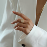 Square Micropaved Zirconia Ring - floysun