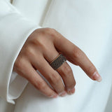 Square Micropaved Zirconia Ring - floysun