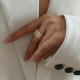 Square Micropaved Zirconia Ring - floysun