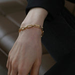 Square Splicing Chain Gold Bracelet - floysun