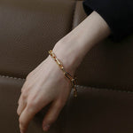 Square Splicing Chain Gold Bracelet - floysun