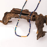 Sterling Silver Lapis Lazuli Broken Silver Necklaces - floysun