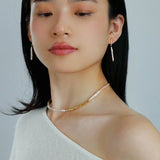 Streamer Toothpick Baroque Pearl Necklace - floysun