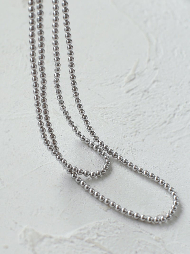 Swarovski Grey 4mm Pearl Long Necklace - floysun