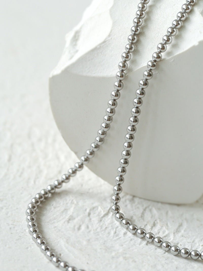 Swarovski Grey 4mm Pearl Long Necklace - floysun