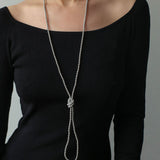Swarovski Grey 4mm Pearl Long Necklace - floysun