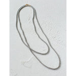 Swarovski Grey 4mm Pearl Long Necklace - floysun