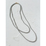 Swarovski Grey 4mm Pearl Long Necklace - floysun