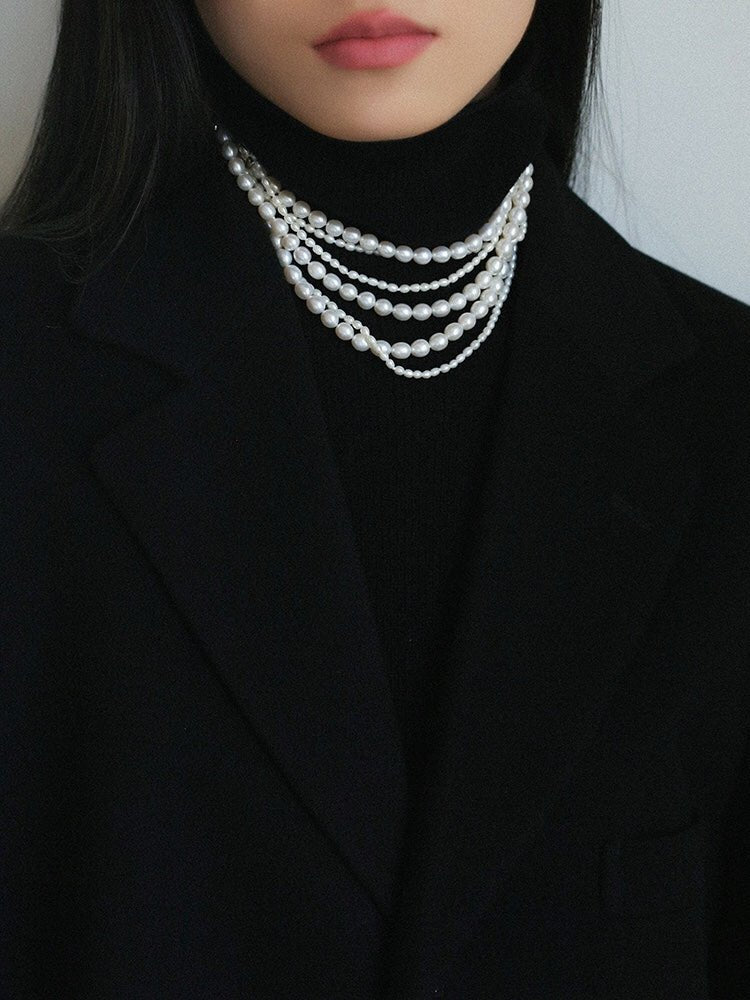Two-layer Large and Small Pearl Long Necklaces - floysun