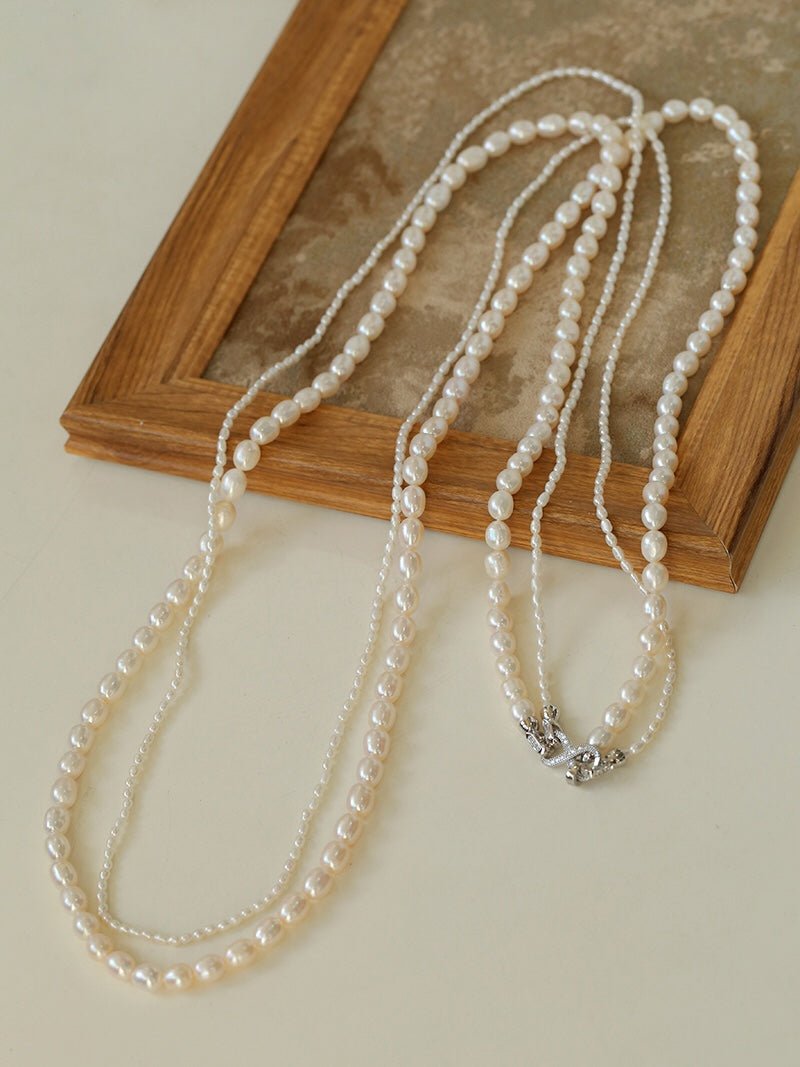 Two-layer Large and Small Pearl Long Necklaces - floysun