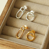Vintage Simple 925 Silver Geometric Earrings - floysun