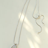Waterdrop White Agate Red Onyx Long Pendant Necklace - floysun