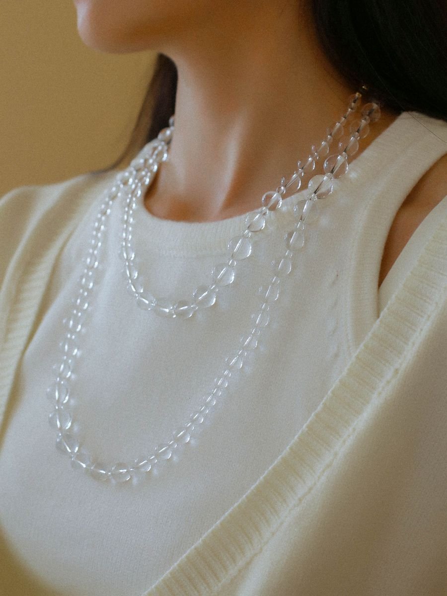 White Crystal Long Necklaces - floysun