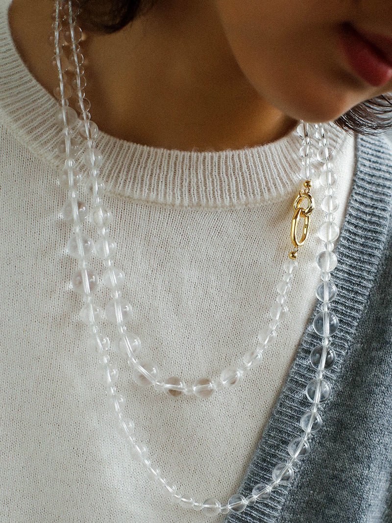 White Crystal Long Necklaces - floysun