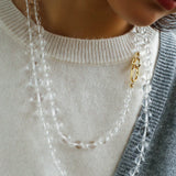 White Crystal Long Necklaces - floysun