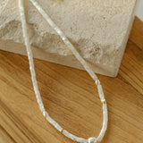 White Mother of Fritillary Pearl Necklace - floysun