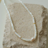 White Mother of Fritillary Pearl Necklace - floysun