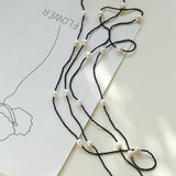 Wrinkled Baroque Black Spinel Long Necklaces - floysun
