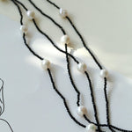 Wrinkled Baroque Black Spinel Long Necklaces - floysun