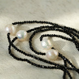 Wrinkled Baroque Black Spinel Long Necklaces - floysun