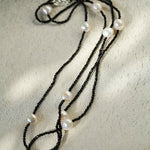 Wrinkled Baroque Black Spinel Long Necklaces - floysun