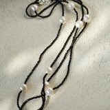 Wrinkled Baroque Black Spinel Long Necklaces - floysun