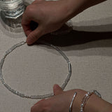 Minimalist Faceted Clear Quartz & Freshwater Pearl Beaded Necklace