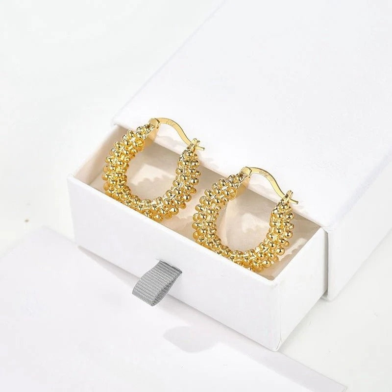 Luxury Beaded Hoop Earrings