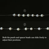 Multi-Wear Styles Adjustable Sliding Freshwater Pearl Smile Long Necklace