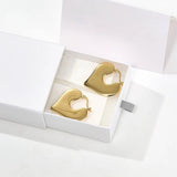Japanese Minimalist Polished Heart Earrings