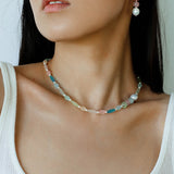 Macaron Three-Tone Crystal Freshwater Pearl Drop Earrings