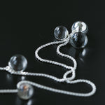 Clear Bubble Glass Cluster Long Necklace - detail view | Floysun