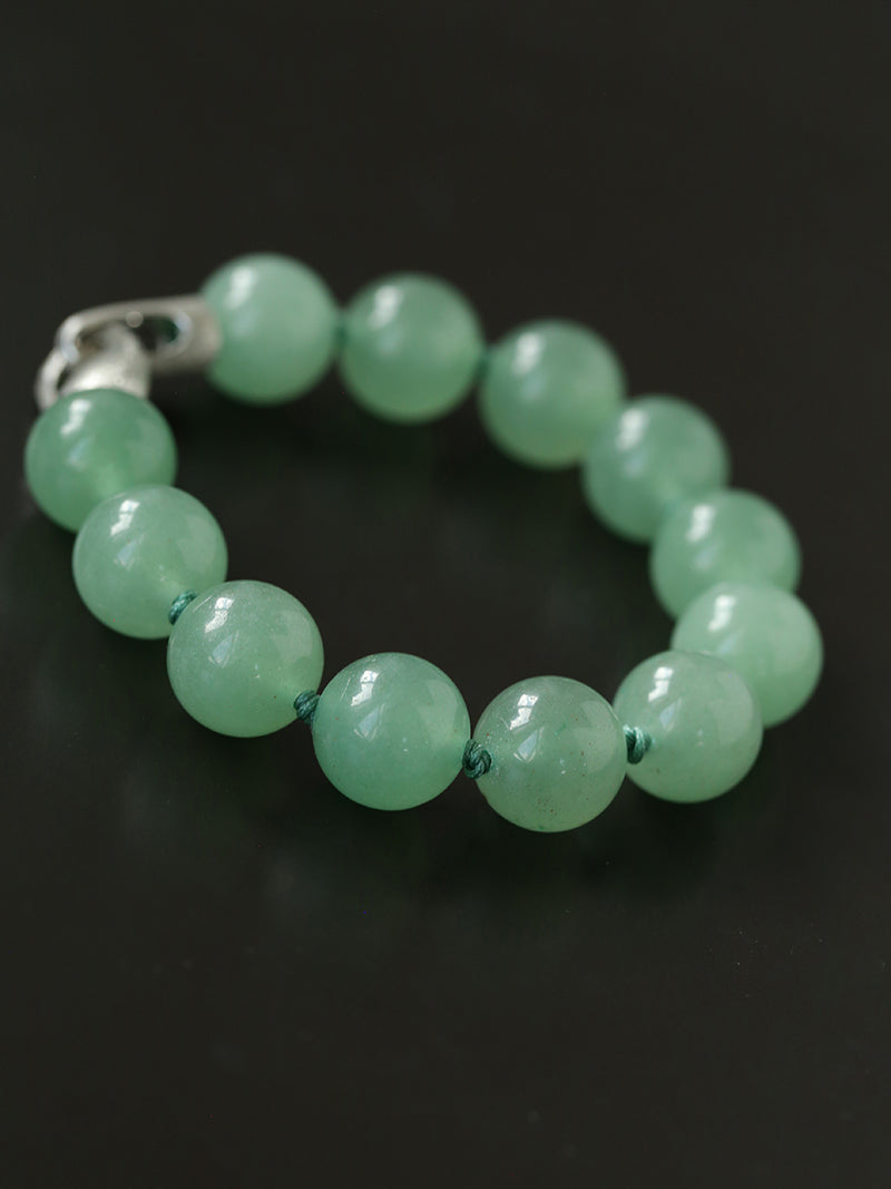Natural Green Aventurine Beaded Bracelet - close-up detail | Floysun