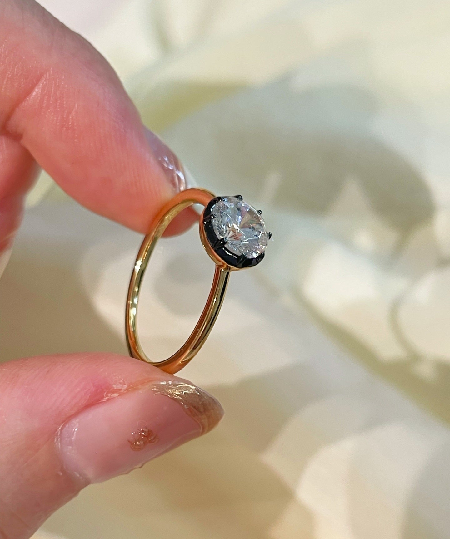 1 Carat Lab - Grown Diamond Black Gold Solitaire Ring - floysun