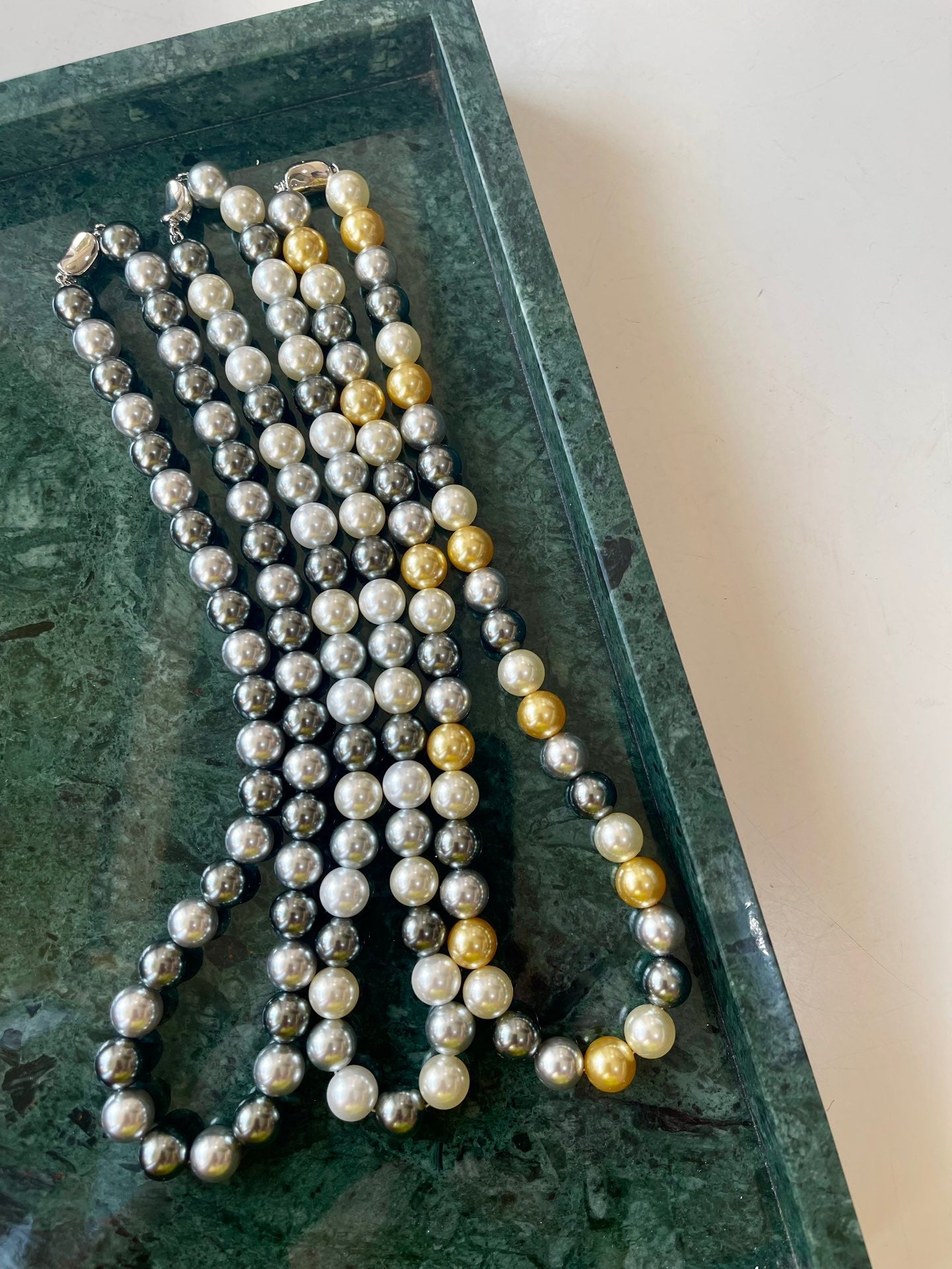 10mm Mixed-Tone Round Artificial Pearl Necklace - floysun