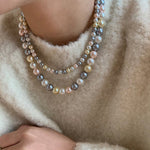 10mm Mixed-Tone Round Artificial Pearl Necklace - floysun