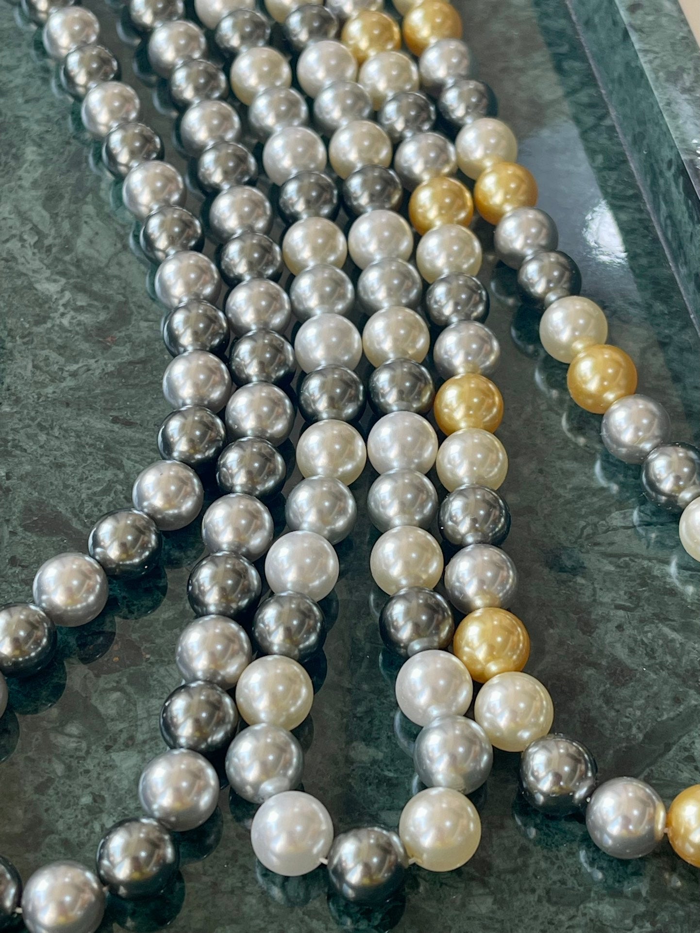 10mm Mixed-Tone Round Artificial Pearl Necklace - floysun