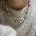 10mm Mixed-Tone Round Artificial Pearl Necklace - floysun