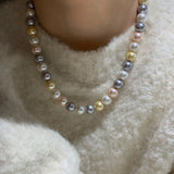 10mm Mixed-Tone Round Artificial Pearl Necklace - floysun