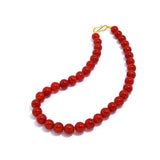 10mm Red Agate Beaded Necklace with Figure-Eight Clasp - floysun