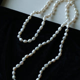 114cm Infinite Wrap Baroque Pearl Necklace - Versatile Natural Freshwater Pearl Chain - floysun