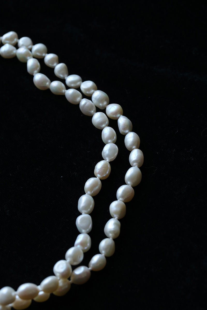 114cm Infinite Wrap Baroque Pearl Necklace - Versatile Natural Freshwater Pearl Chain - floysun