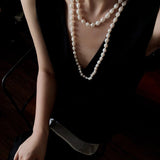 114cm Infinite Wrap Baroque Pearl Necklace - Versatile Natural Freshwater Pearl Chain - floysun
