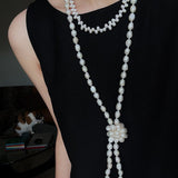 114cm Infinite Wrap Baroque Pearl Necklace - Versatile Natural Freshwater Pearl Chain - floysun