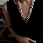 114cm Infinite Wrap Baroque Pearl Necklace - Versatile Natural Freshwater Pearl Chain - floysun