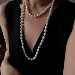 114cm Infinite Wrap Baroque Pearl Necklace - Versatile Natural Freshwater Pearl Chain - floysun