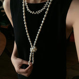 114cm Infinite Wrap Baroque Pearl Necklace - Versatile Natural Freshwater Pearl Chain - floysun